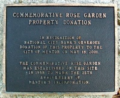 Commemorative Rose Garden Donation Marker image. Click for full size.