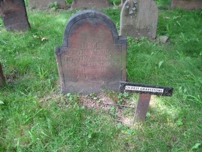 Oldest Gravestone in Hartford's Ancient Burying Ground image. Click for full size.