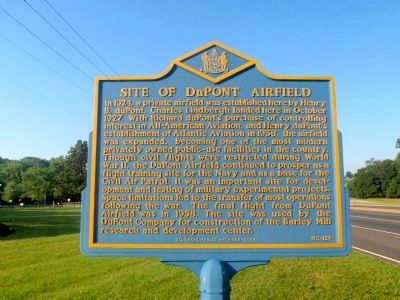 Site of DuPont Airfield Marker image. Click for full size.