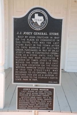 J.J. Josey General Store Marker. Click for full size. J.J. Josey General Store Marker image. Click for full size.