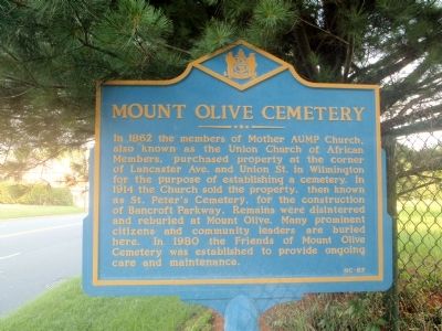 Mount Olive Cemetery Marker image. Click for full size.