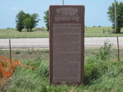 Oklahoma's First Waterflood Marker image. Click for full size.