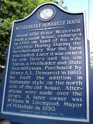 Westervelt-Demarest House Marker image. Click for full size.