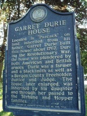 Garret Durie House Marker image. Click for full size.
