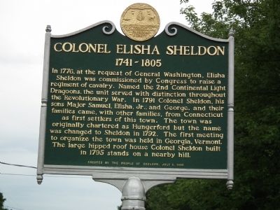 Colonel Elisha Sheldon Marker image. Click for full size.