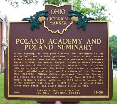 Poland Academy and Poland Seminary Marker image. Click for full size.