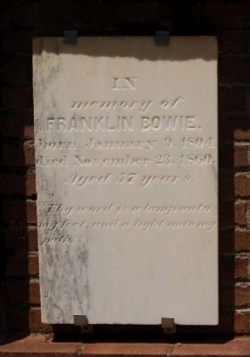 Franklin Bowie Tombstone image. Click for full size.