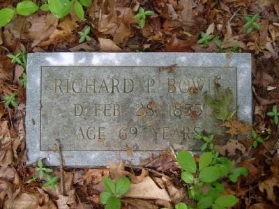 Richard P. Bowie Tombstone<br>Old Bowie Cemetery image. Click for full size.