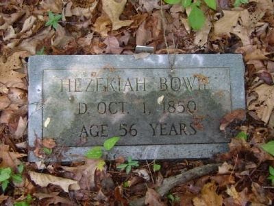 Hezekiah Bowie Tombstone<br>Old Bowie Cemetery image. Click for full size.
