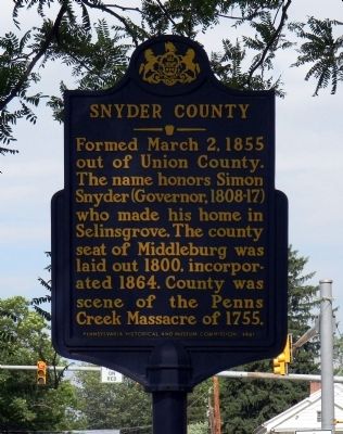 Snyder County Marker image. Click for full size.