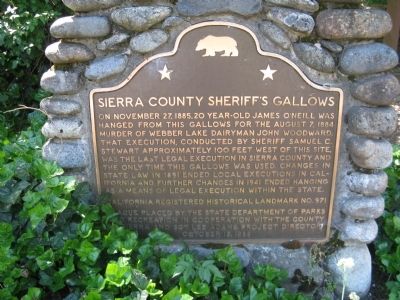 Sierra County Sheriff’s Gallows Marker. Click for full size. Sierra County Sheriff’s Gallows Marker image. Click for full size.
