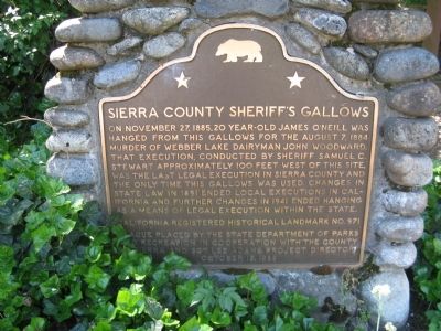 Sierra County Sheriffs Gallows Marker image. Click for full size.