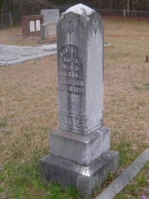 Martha A Botts Tombstone<br>Gilgal Church Cemetery image. Click for full size.