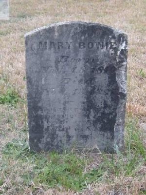 Mary Flory Bowie Tombstone<br>Gilgal Church Cemetery<br>Wife of James P. Bowie. Click for full size. Mary Flory Bowie Tombstone<br>Gilgal Church Cemetery<br>Wife of James P. Bowie image. Click for full size.