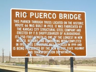 Rio Puerco Bridge Marker image. Click for full size.