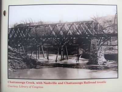 Chattanooga Creek, with Nashville and Chattanooga Railroad trestle image. Click for full size.