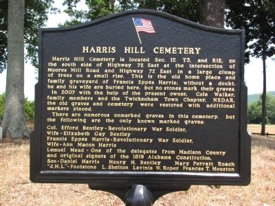 Harris Hill Cemetery Marker. Click for full size. Harris Hill Cemetery Marker image. Click for full size.