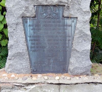 Detail of the John Harris, Founder of Harrisburg Plaque. Click for full size. Detail of the John Harris, Founder of Harrisburg Plaque image. Click for full size.