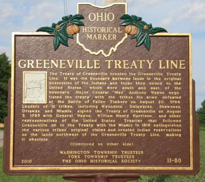 Greeneville Treaty Line Marker image. Click for full size.