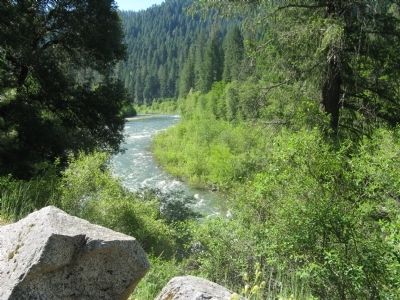 View of the North Yuba River from the Marker image. Click for full size.
