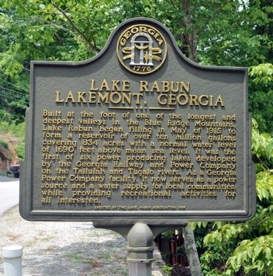 Lake Rabun Marker, Side 1. Click for full size. Lake Rabun Marker, Side 1 image. Click for full size.