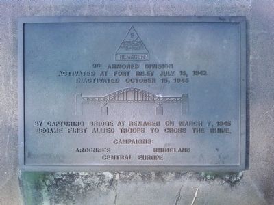 9th Armored Division Marker image. Click for full size.
