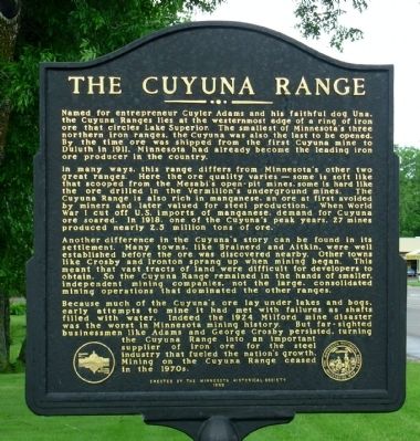 The Cuyuna Range Marker. Click for full size. The Cuyuna Range Marker image. Click for full size.