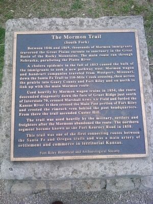 The Mormon Trail Marker. Click for full size. The Mormon Trail Marker image. Click for full size.