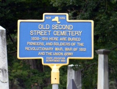 Old Second Street Cemetery Marker. Click for full size. Old Second Street Cemetery Marker image. Click for full size.