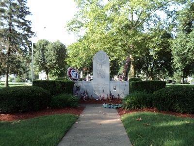 Marker in Westwood's Veterans Memorial Park image. Click for full size.