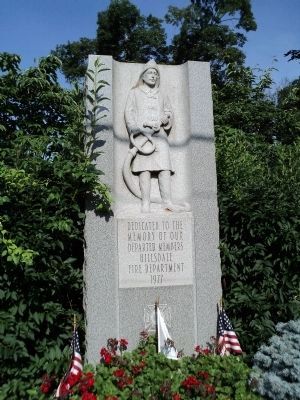 Closeup of Hillsdale Fire Department Monument image. Click for full size.