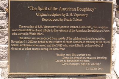 "The Spirit of the American Doughboy " Marker back panel image. Click for full size.