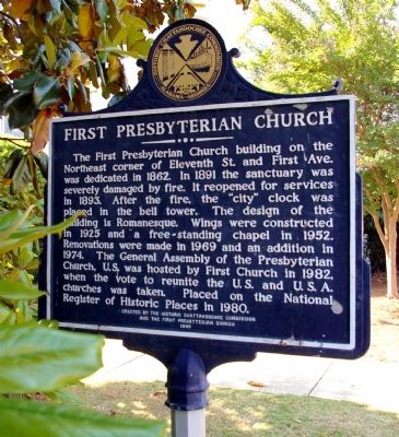 First Presbyterian Church Marker, Side 2 image. Click for full size.