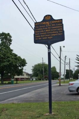 Gettysburg Campaign Marker, looking south along Taneytown Road (State Route 134) image. Click for full size.