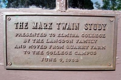Plaque On the Door of the Mark Twain Study. Click for full size. Plaque On the Door of the Mark Twain Study image. Click for full size.