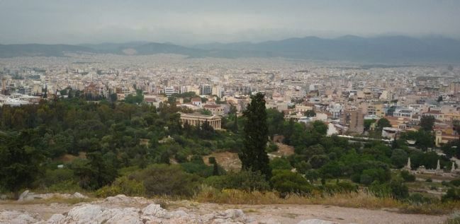 The Ancient Agora on Pynx Hill, the seat of Athenian Democracy during the Golden Age image. Click for full size.