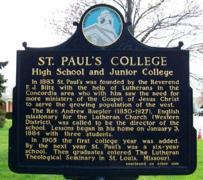 St. Paul's College Marker (Side A) image. Click for full size.