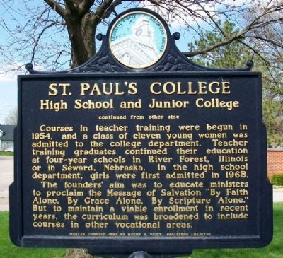 St. Paul's College Marker (Side B) image. Click for full size.