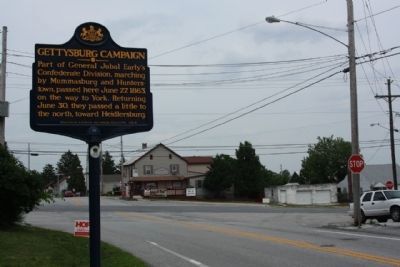 Gettysburg Campaign Marker near the intersection of Hunterstown Hampton Road and Carlisle Pike image. Click for full size.