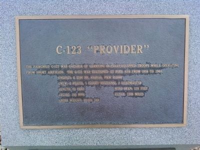 C-123 "Provider" Marker (middle). Click for full size. C-123 "Provider" Marker (middle) image. Click for full size.
