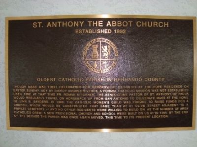 St. Anthony the Abbot Church Marker image. Click for full size.