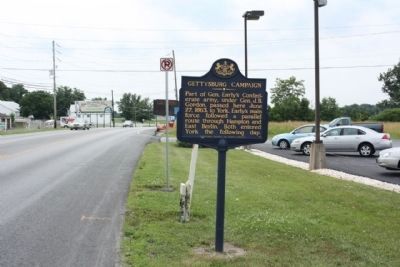 Gettysburg Campaign Marker, looking west image. Click for full size.