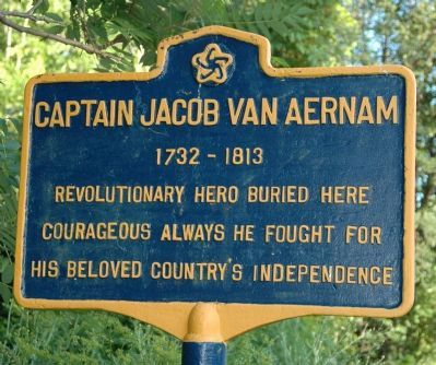 Captain Jacob Van Aernam Marker. Click for full size. Captain Jacob Van Aernam Marker image. Click for full size.