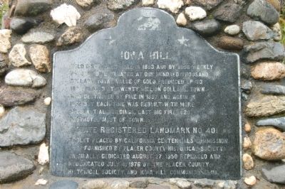 Iowa Hill Marker. Click for full size. Iowa Hill Marker image. Click for full size.