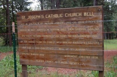 St. Joseph’s Catholic Church Bell Marker image. Click for full size.