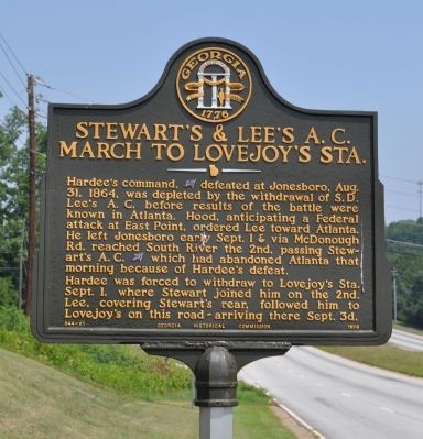 Stewarts & Lees A.C. March to Lovejoys Station Marker image. Click for full size.