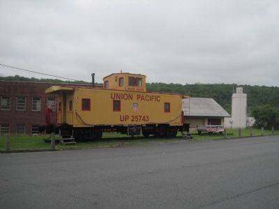 Union Pacific caboose on display nearby image. Click for full size.