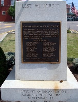 Lest We Forget Marker image. Click for full size.