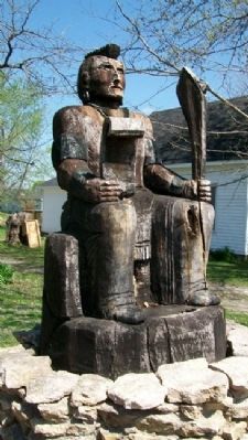 Osage Chieftain Wood Carving image. Click for full size.