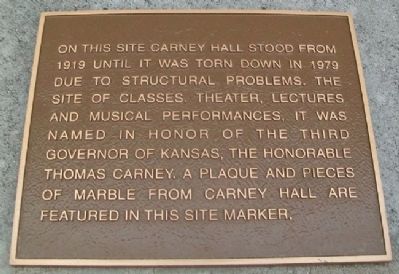 Carney Hall Marker. Click for full size. Carney Hall Marker image. Click for full size.